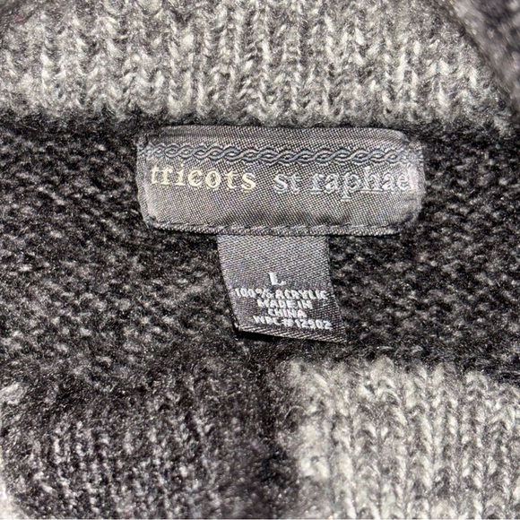 Tricots‎ ST Raphael Gray Sweater Snowflake Pattern Mens SzL Fair Isle Holiday - Picture 9 of 13